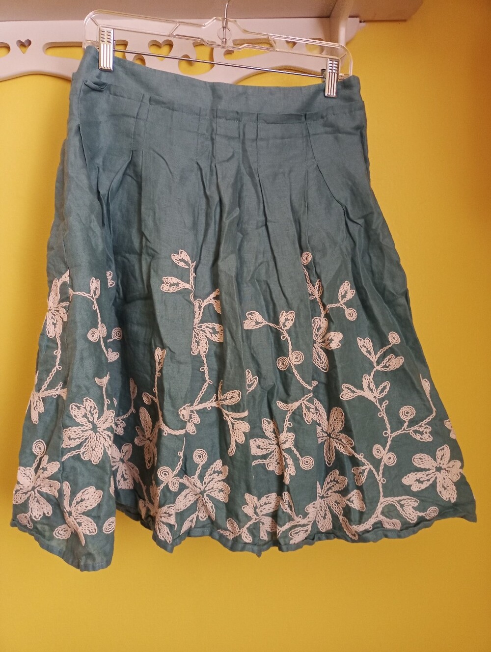 Green Embroidered Talbots Skirt
